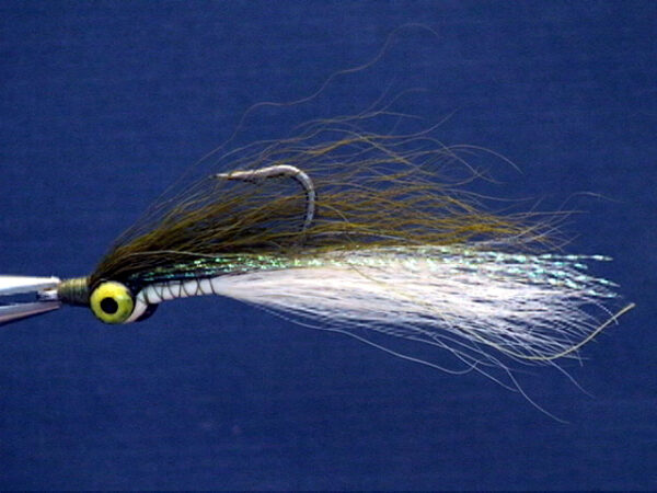 Olive and White Clouser Minnow - The Perfect Fly Store