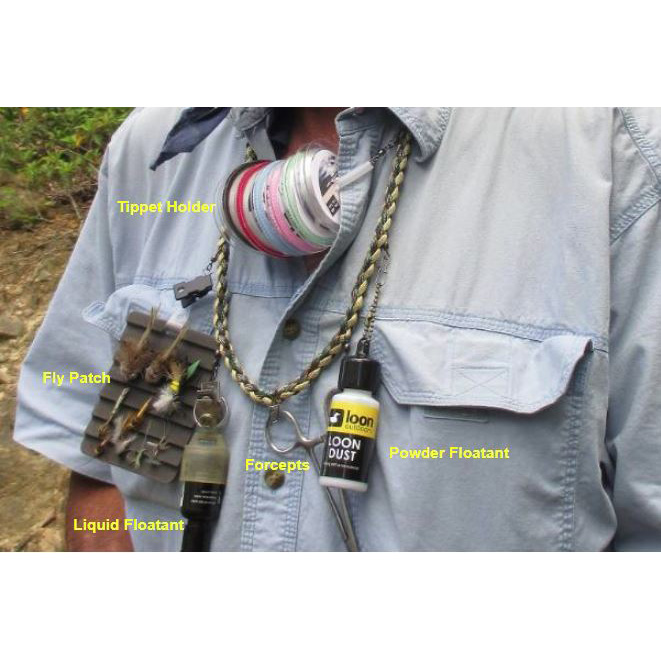 Fly Fishing Tippet Holder with Bottle Holder - Attach Your or Lanyard for