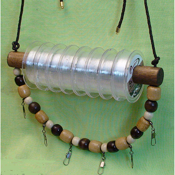 Fly Fishing Lanyard w/Tippet Holder & All Natural Beads USA